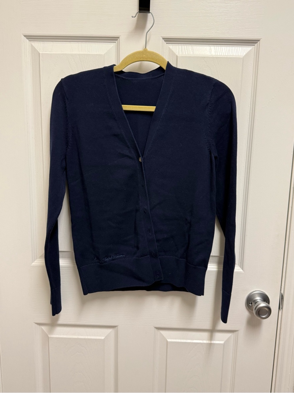 Lauren Ralph Lauren Navy V-Neck Cardigan Sweater